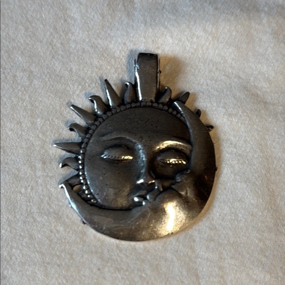 Silver Sun and Moon Pendant - Picture 1 of 3
